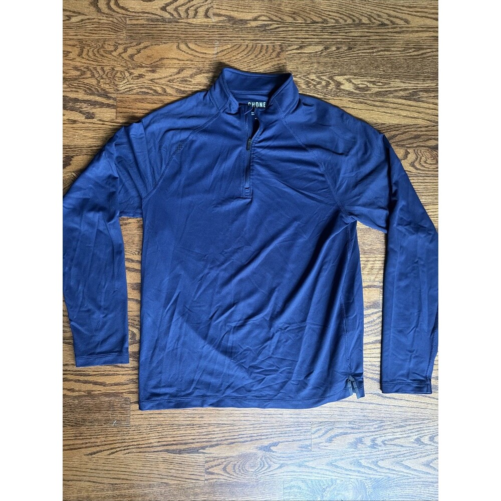 Rhone Pullover Mens S Navy 1/4 Zip Mock Neck Performance Long Sleeve Athletic